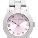Marc Jacobs Amy Life Pink Dial Silver Steel Strap Watch for Women - MBM3300