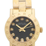 Marc Jacobs Amy Black Dial Gold Steel Strap Watch for Women - MBM3336