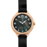 Marc Jacobs Betty Mother of Pearl Black Dial Black Leather Strap Watch for Women - MJ1513