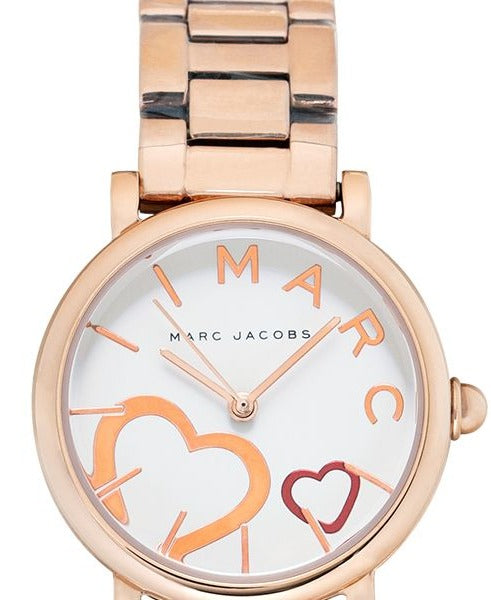 Marc Jacobs Classic White Dial Rose Gold Steel Strap Watch for Women - MJ3592