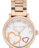 Marc Jacobs Classic White Dial Rose Gold Steel Strap Watch for Women - MJ3592