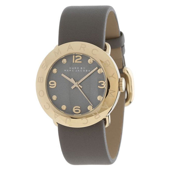 Marc Jacobs Amy Grey Dial Grey Leather Strap Watch for Women - MBM1287