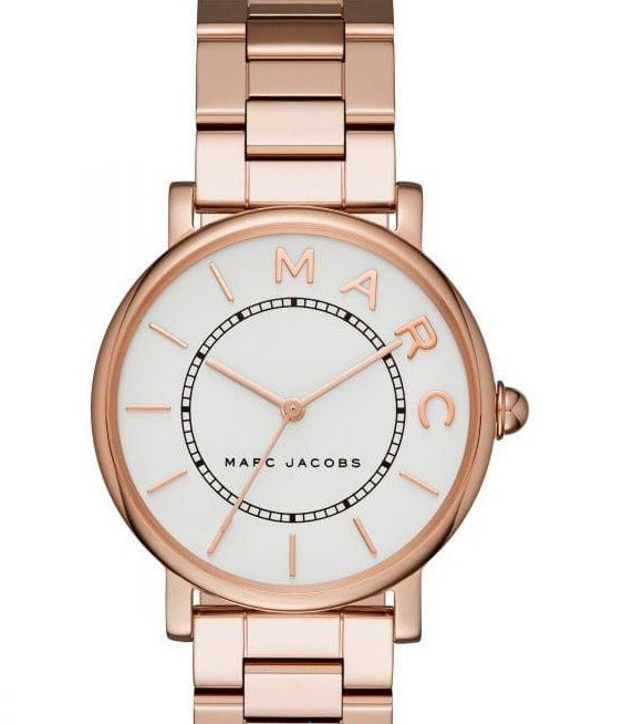 Marc Jacobs Roxy White Dial Rose Gold Steel Strap Watch for Women - MJ3523