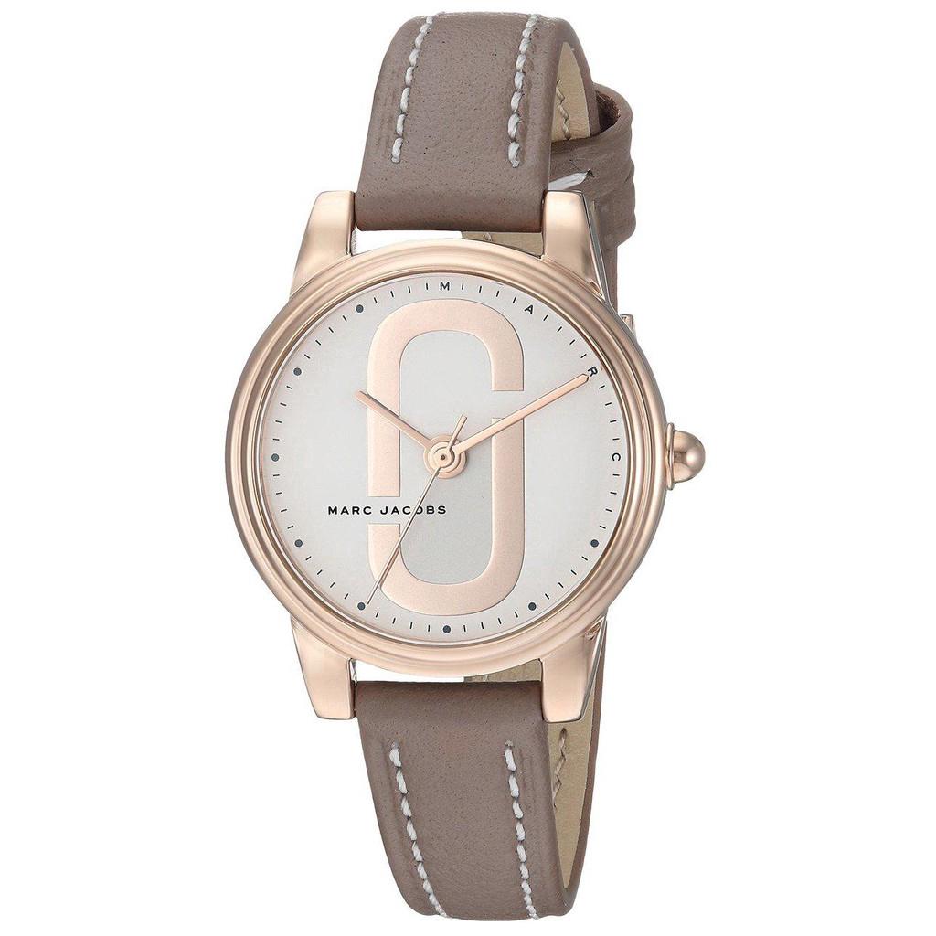 Marc Jacobs Corie White Dial Brown Leather Strap Watch for Women - MJ1581