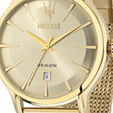 Maserati Epoca Golden Dial Golden Mesh Bracelet Watch For Men - R8853118003