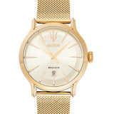 Maserati Epoca Golden Dial Golden Mesh Bracelet Watch For Men - R8853118003