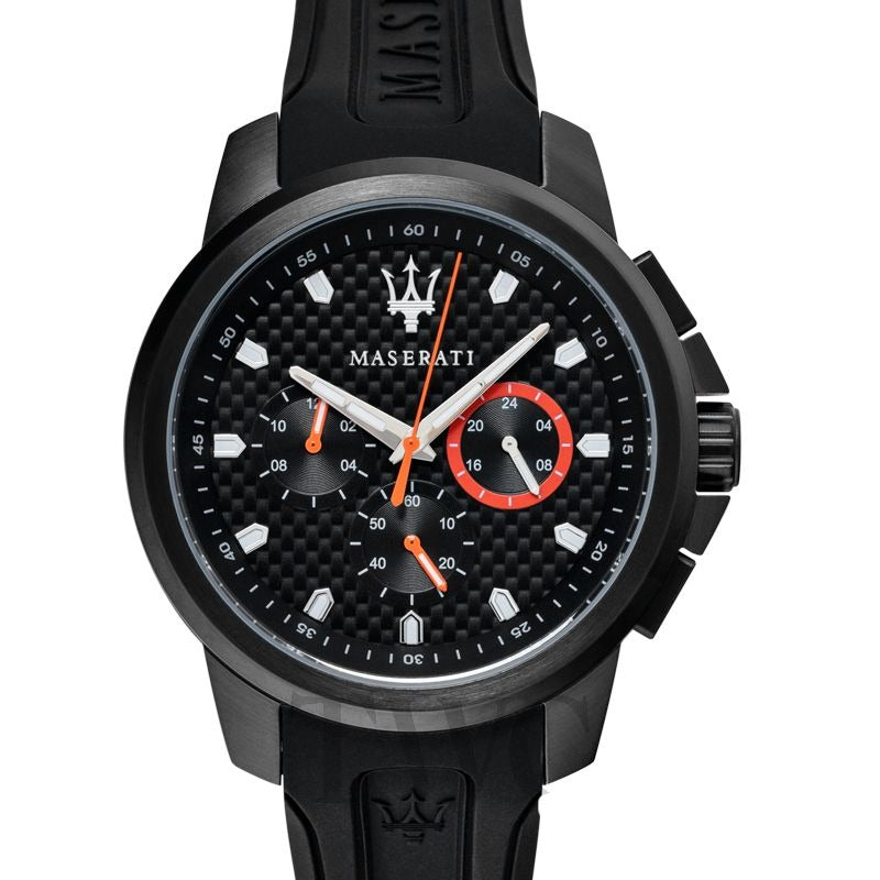 Maserati SFIDA Chronograph Quartz Stainless Steel Black Dial Watch For Men - R8851123007