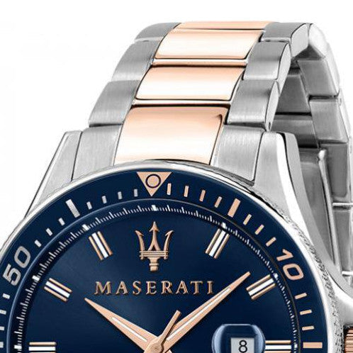 Maserati SFIDA Quartz Blue Dial Stainless Steel 44mm Watch For Men - R8853140003