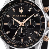 Maserati SFIDA 44mm Black Silicon Chronograph Watch For Men - R8871640002