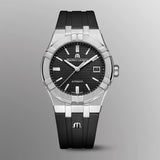 Maurice Lacroix Aikon Automatic Black Dial Black Rubber Strap Watch For Men - AI6008-SS000-330-2