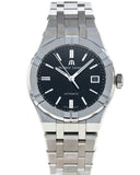 Maurice Lacroix Aikon Automatic Black Dial Silver Steel Strap Watch For Men - AI6008-SS002-330-1
