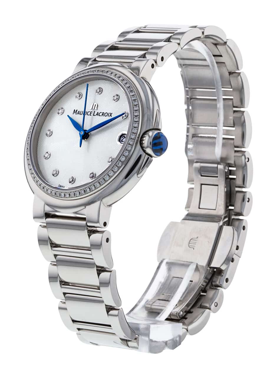 Maurice Lacroix Fiaba Diamonds Mother of Pearl Dial Silver Steel Strap Watch for Women - FA1004-SD502-170-1