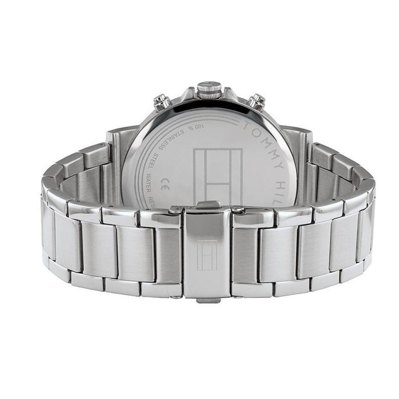 Tommy Hilfiger Chronograph Grey Dial Silver Steel Strap Watch for Men - 1710382