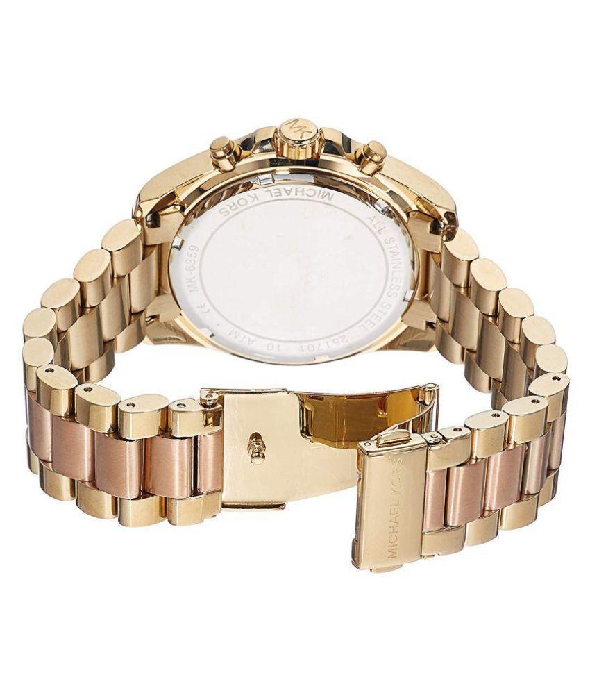 Michael Kors Bradshaw Gold Dial Two Tone Steel Strap Watch for Women - MK6359