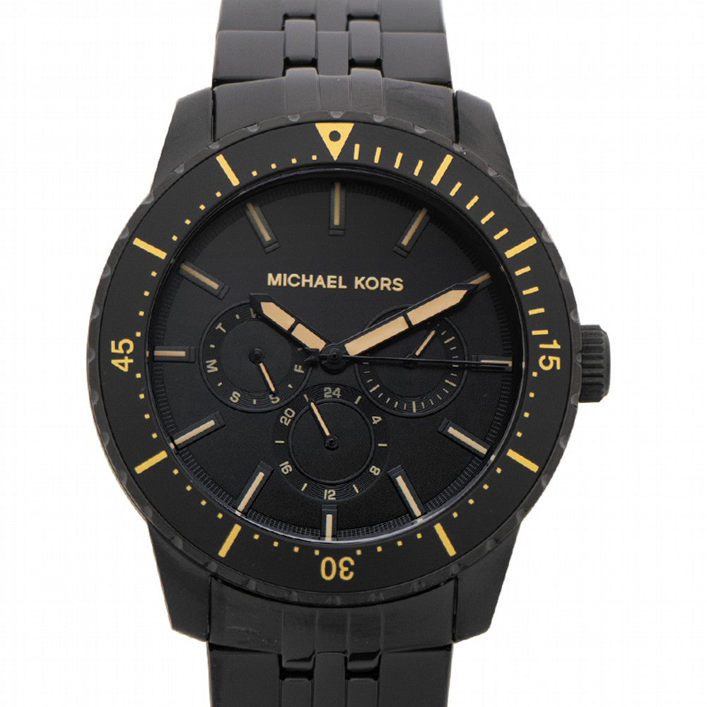 Michael Kors Cunningham Chronograph Black Dial Black Steel Strap Watch For Men - MK7157