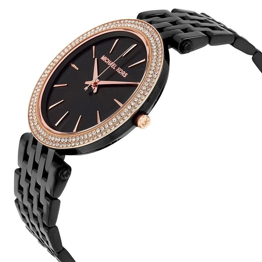 Michael Kors Darci Black Dial Black Steel Strap Watch for Women - MK3322