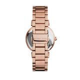 Michael Kors Catlin Black Diamonds Dial Rose Gold Steel Strap Watch for Women - MK3356