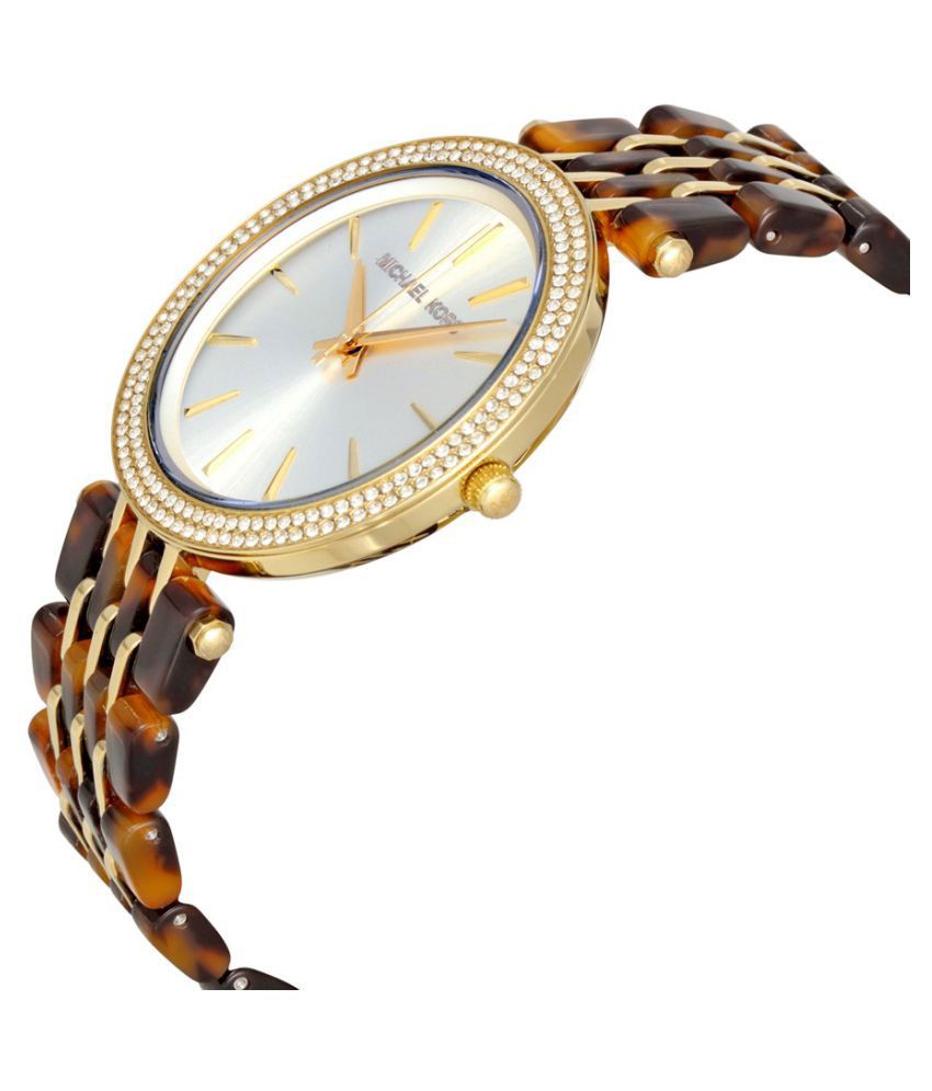 Michael Kors Darci Gold Dial Brown Two Tone Steel Strap Watch for Women - MK4326