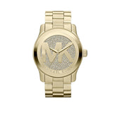 Michael Kors Runway Gold Dial Gold Steel Strap Watch for Women - MK5706
