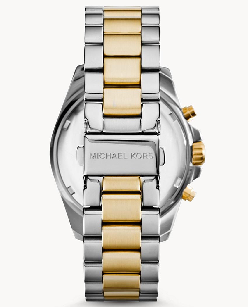 Michael Kors Bradshaw Blue Dial Two Tone Steel Strap Watch for Women - MK5976