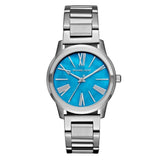 Michael Kors Hartman Quartz Blue Dial Silver Steel Strap Watch For Women - MK3519
