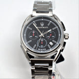 Maserati Trimarano Chronograph Black Dial Silver Stainless Steel Strap Watch For Men - R8873632003