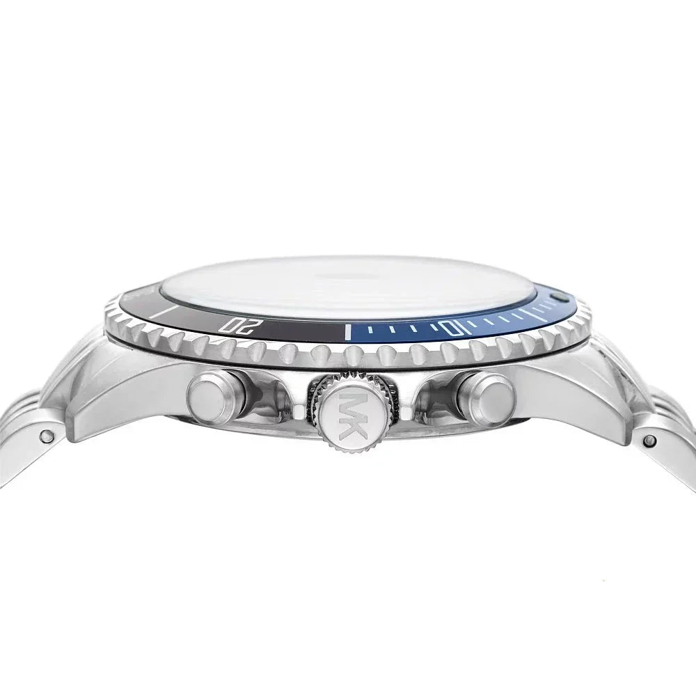 Michael Kors Bayville Chronograph Black Dial Silver Steel Strap Watch For Men - MK8749