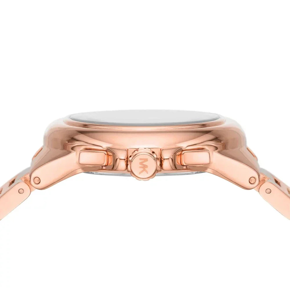 Michael Kors Camille Chronograph White Dial Rose Gold Steel Strap Watch For Women - MK7271