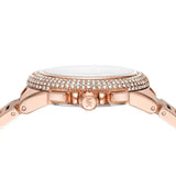 Michael Kors Camille Chronograph White Dial Rose Gold Steel Strap Watch For Women - MK6995