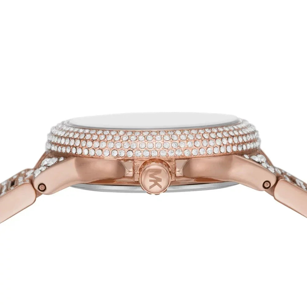 Michael Kors Camille Multifunction Crystals Rose Gold Dial Rose Gold Steel Strap Watch For Women - MK6997