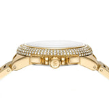 Michael Kors Camille Chronograph White Dial Gold Steel Strap Watch For Women - MK6994