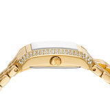 Michael Kors Emery Pave Double Wrap White Dial Gold Steel Strap Watch for Women - MK4833