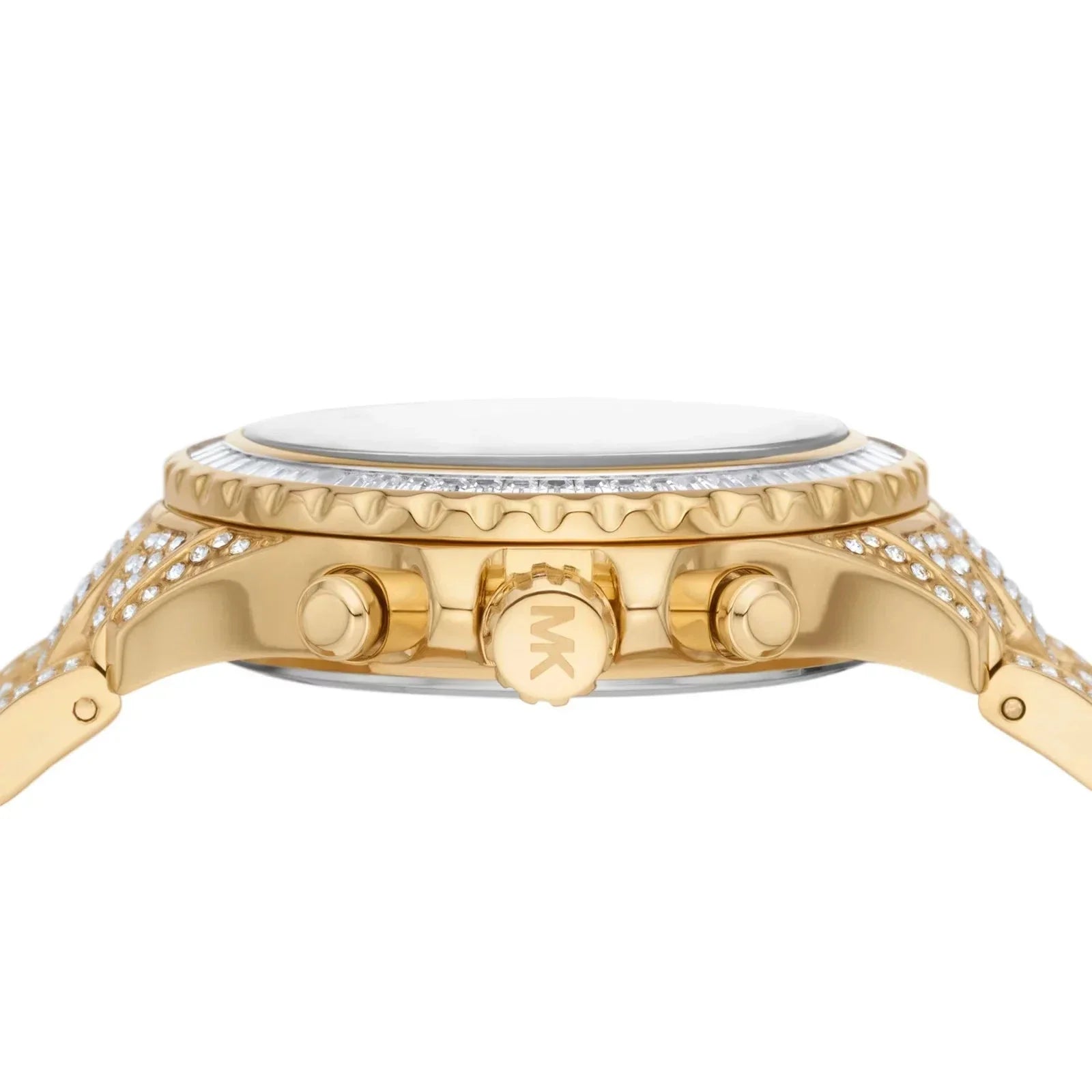 Michael Kors Everest Chronograph Crystals Gold Dial Gold Steel Strap Watch For Women - MK7254