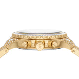 Michael Kors Everest Chronograph Crystals Gold Dial Gold Steel Strap Watch For Women - MK7254