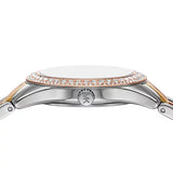 Michael Kors Harlowe Three-Hand Mother of Pearl White Dial Tri Tone Steel Strap Watch for Women - MK4846