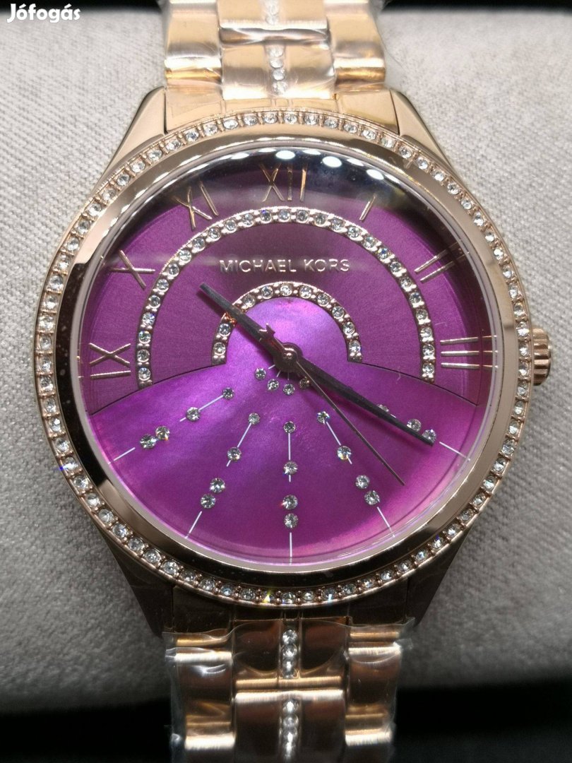 Michael Kors Lauryn Pink Dial Rose Gold Steel Strap Watch for Women - MK3722