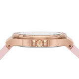 Michael Kors Mini Lennox Three-Hand Rose Gold Dial Pink Silicone Strap Watch For Women - MK7282
