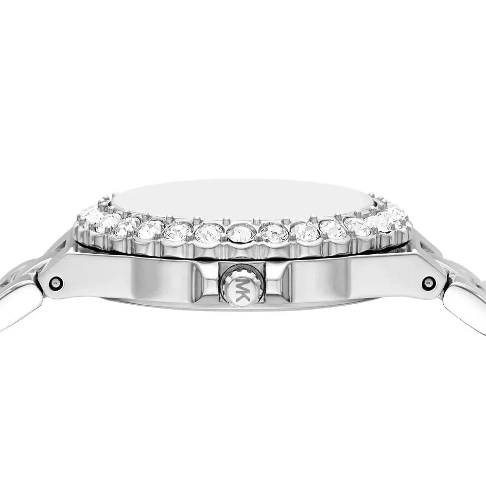 Michael Kors Lennox Three-Hand Blue Dial Silver Steel Strap Watch For Women - MK7397