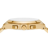 Michael Kors Lennox Chronograph White Dial Gold Steel Strap Watch For Men - MK9120
