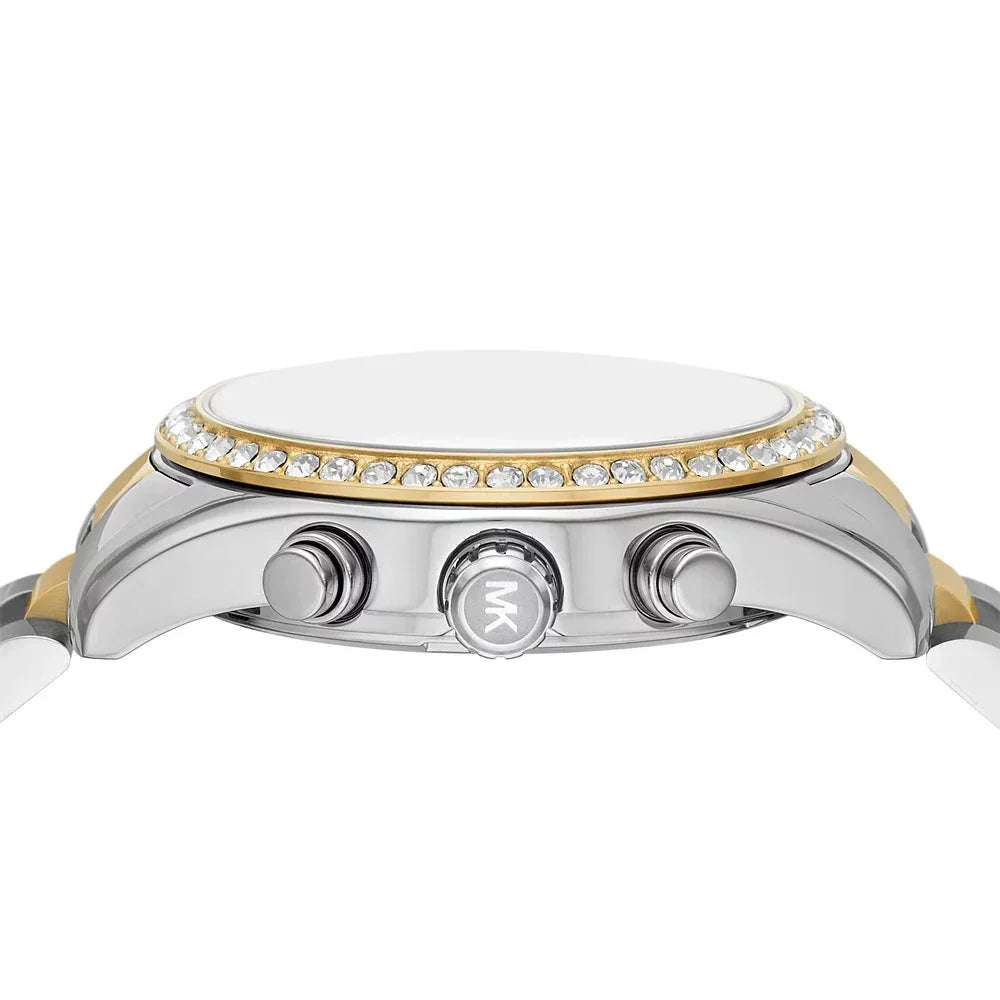 Michael Kors Lexington Chronograph Green Dial Two Tone Steel Strap Watch For Women - MK7303