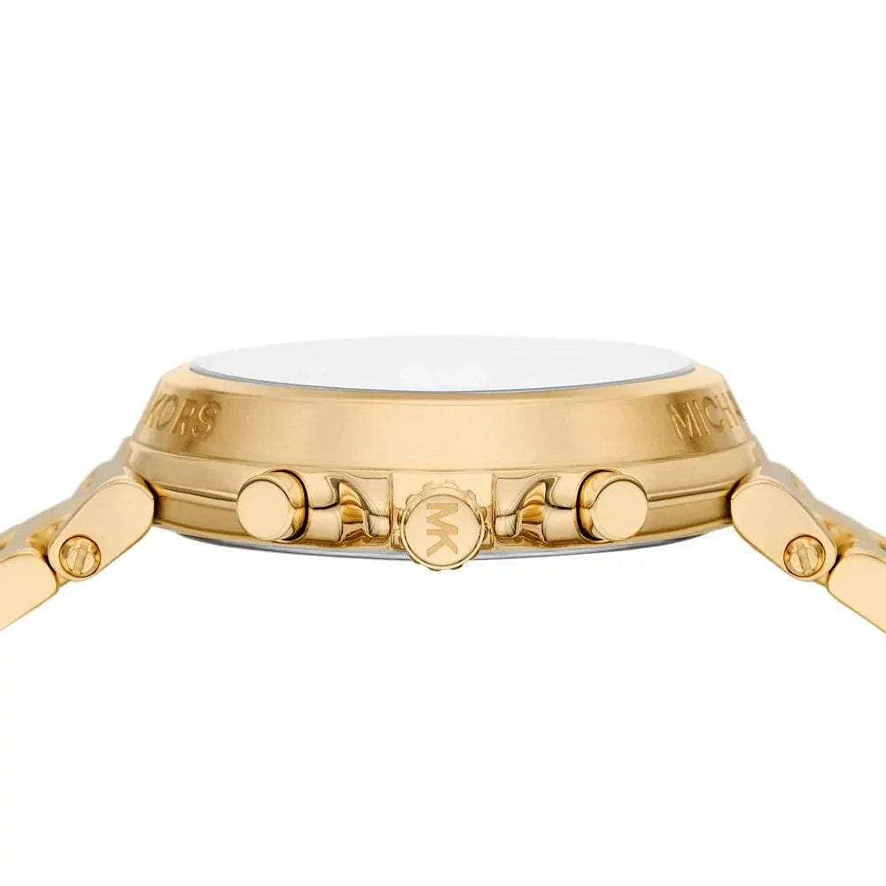 Michael Kors Maren Chronograph Gold Dial Gold Steel Strap Watch for Women - MK7493