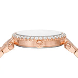 Michael Kors Parker Three-Hand Mother of Pearl White Dial Rose Gold Steel Strap Watch For Women - MK4695