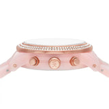 Michael Kors Runway Chronograph White Dial Pink Steel Strap Watch for Women - MK7424