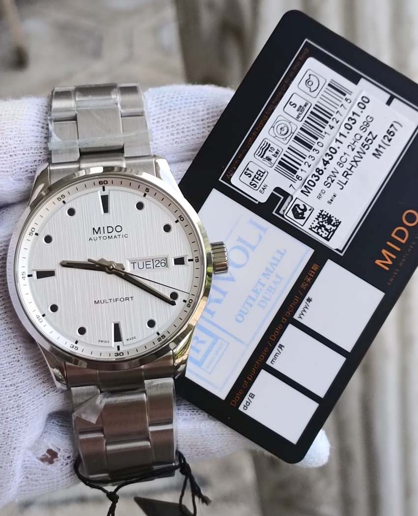 Mido Multifort Automatic Silver Dial Silver Steel Strap Watch For Men - M005.430.11.031.80