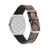 Gucci Grip Vintage Blue Dial Snakeskin Brown Leather Strap Watch for Women - YA152401