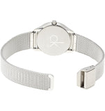 Calvin Klein Minimal Grey Dial Silver Mesh Bracelet Watch for Women - K3M53154
