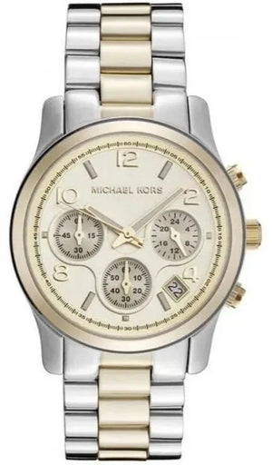 Michael Kors Runway Gold Dial Two Tone Steel Strap Watch for Women - MK5137