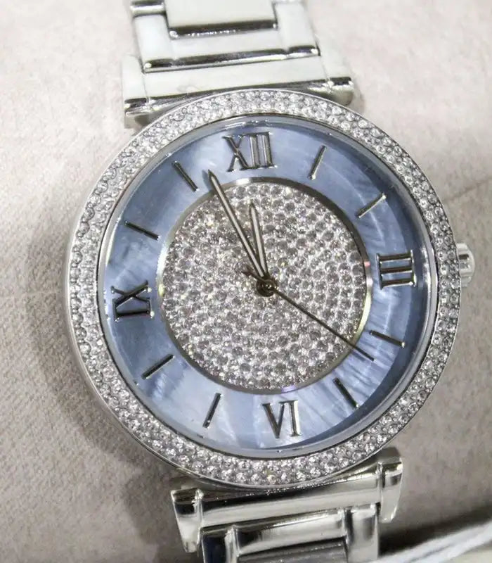 Michael Kors Caitlin Crystal Dial Silver Steel Strap Watch for Women - MK3331