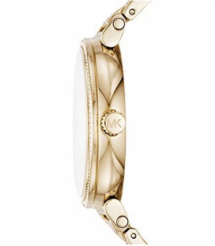 Michael Kors Gabbi Crystals Gold Dial Gold Steel Strap Watch For Women - MK3985