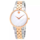 Movado Museum Classic Mother of Pearl White Dial Two Tone Steel Strap Watch for Women - 0607077